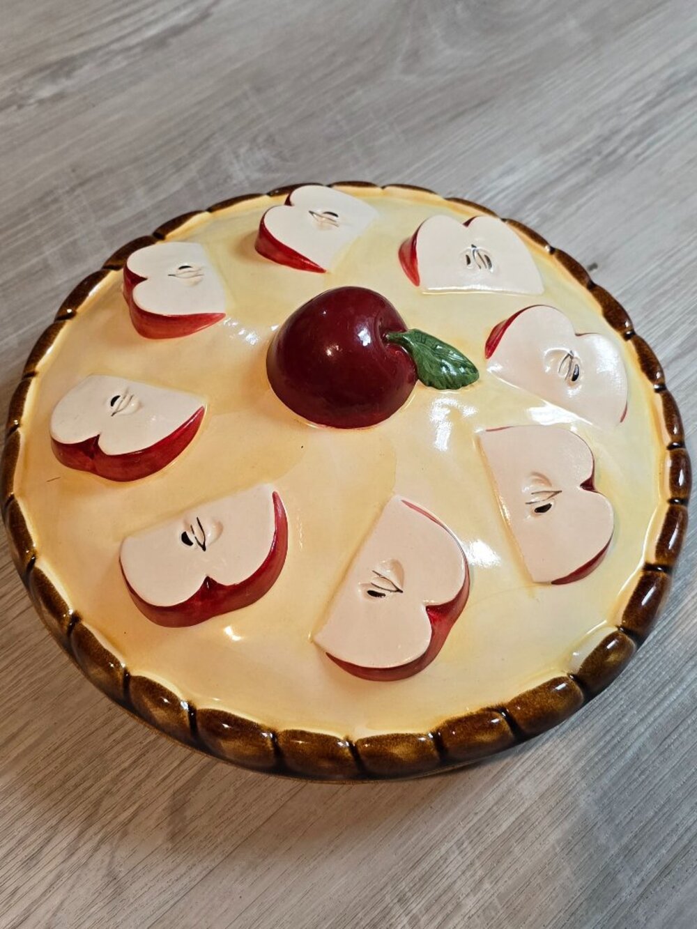 Vintage Over and Back Apple Pie Ceramic Keeper